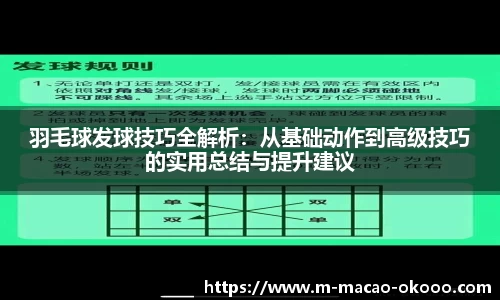 羽毛球发球技巧全解析：从基础动作到高级技巧的实用总结与提升建议